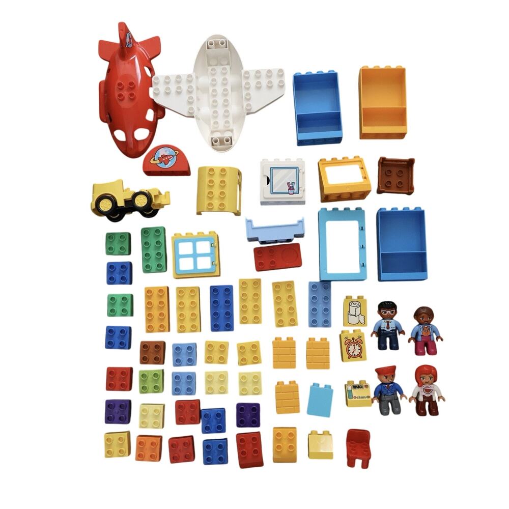 Lego Duplo My Town Airplane Family House Fun Family Fair Pilot Figures Lot